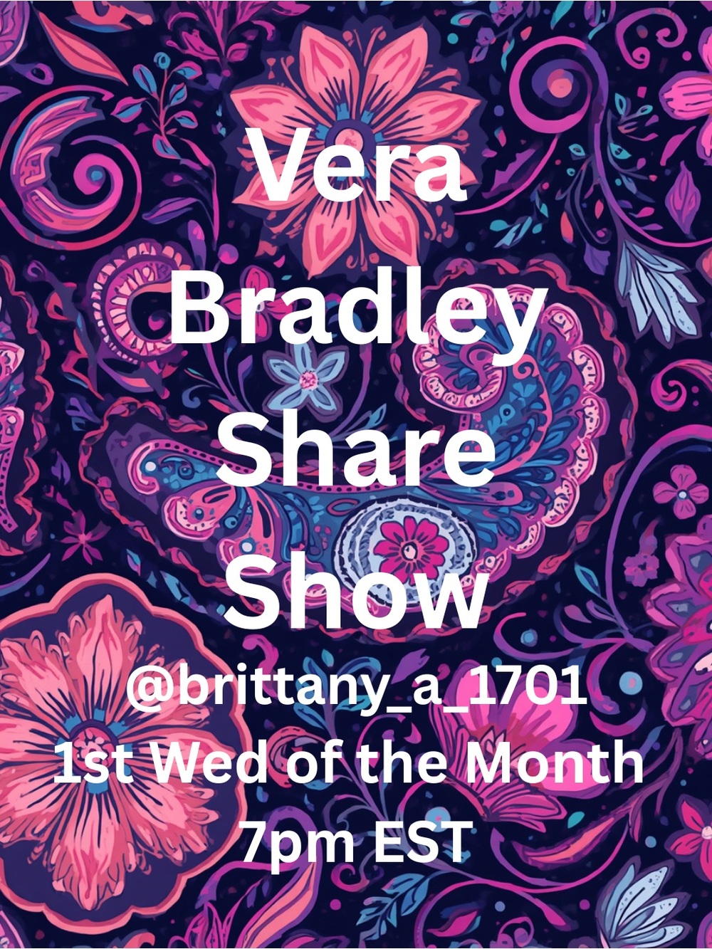 Next Show 8/5 Vera Bradley Share Show Tag List
